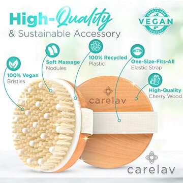 Vegan Dry Brush for Body Exfoliation and Wellness