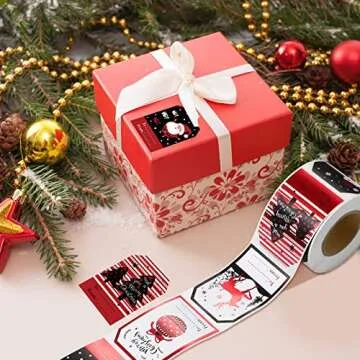 300 Pcs Self-Adhesive Christmas Gift Tags Stickers