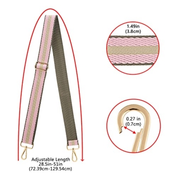 Wide Shoulder Strap Adjustable Replacement Belt Guitar Style Crossbody Bag Handbag Strap Multicolor Canvas Straps(Wide:1.4in) (Color35)