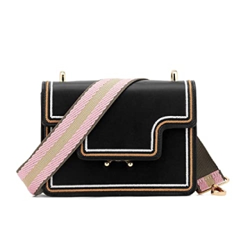 Wide Shoulder Strap Adjustable Replacement Belt Guitar Style Crossbody Bag Handbag Strap Multicolor Canvas Straps(Wide:1.4in) (Color35)