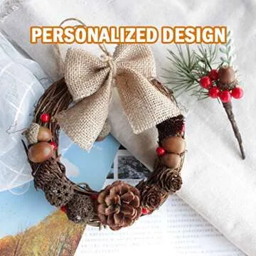 YoleShy Grapevine Wreath, 6 PCS Twigs Wreath Bulk DIY Vine Wreath Decorations for Front Door Wall Hanging, Natural Craft for DIY Theme Festival, 7.9 Inches