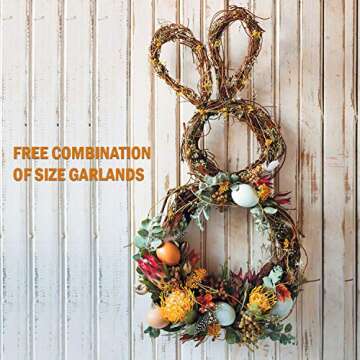 YoleShy Grapevine Wreath, 6 PCS Twigs Wreath Bulk DIY Vine Wreath Decorations for Front Door Wall Hanging, Natural Craft for DIY Theme Festival, 7.9 Inches