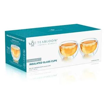 Teabloom Double Walled Cups (5 oz / 150 ml) – Set of 2 Insulated Glass Cups for Tea, Coffee, Espresso, and More – Classica Teacups Collection