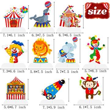 10Pcs Colorful Circus Honeycomb Centerpieces Decorations for Parties