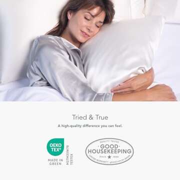 Fishers Finery 19mm 100% Pure Mulberry Silk Pillowcase, Good Housekeeping Quality Tested (White, Q)