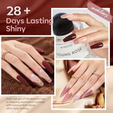 Modelones Nail Gel Kit with Lamp - 6 Colors for DIY