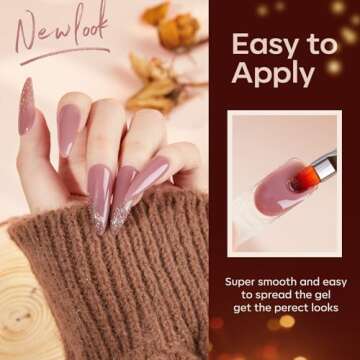 Modelones Nail Gel Kit with Lamp - 6 Colors for DIY