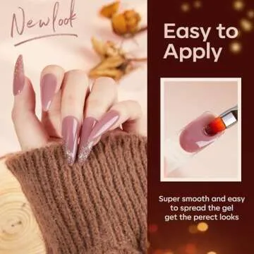 Modelones Nail Gel Kit with Lamp - 6 Colors for DIY