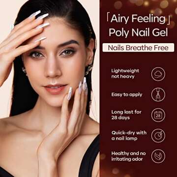 Modelones Nail Gel Kit with Lamp - 6 Colors for DIY