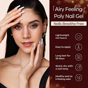 Modelones Nail Gel Kit with Lamp - 6 Colors for DIY