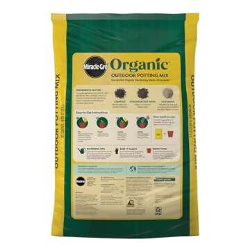 Miracle-Gro Organic Outdoor Potting Mix, for Outdoor Container Plants, Contains Quick-Release Natura...