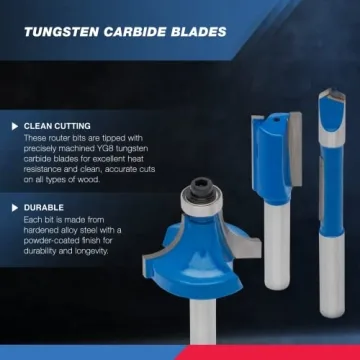 HILTEX 10100 Tungsten Carbide Router Bits 15 Piece Set