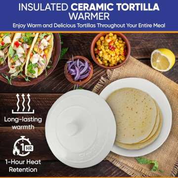 StarBlue Ceramic Tortilla Warmer - Keep Tortillas Hot