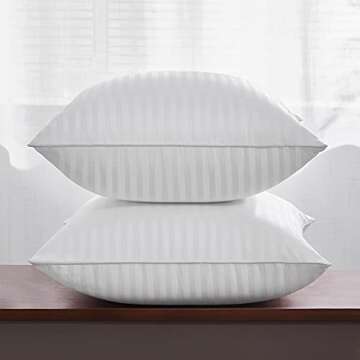 Oubonun 26 x 26 Throw Pillow Inserts, Firm and Fluffy Decorative Square Pillows for Couch Bed Sofa with Soft Cotton Cover White Cushion with Down Alternative Pack of 2