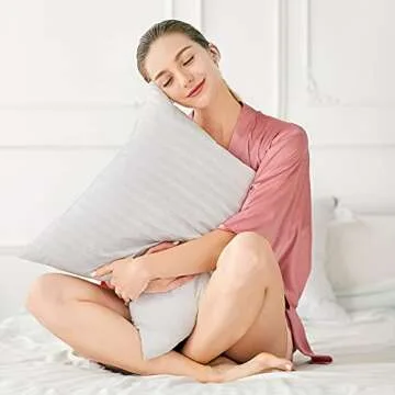 Oubonun 26 x 26 Throw Pillow Inserts, Firm and Fluffy Decorative Square Pillows for Couch Bed Sofa with Soft Cotton Cover White Cushion with Down Alternative Pack of 2