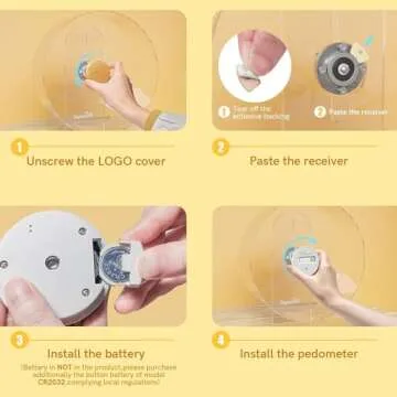 Niteangel Accurately Hamster Wheel Pedometer- Small Animal Step Counter for Niteangel Super-Silent Hamster Wheel | Acrylic Wheel | Wooden Wheel (Niteangel Wheel Pedometer)