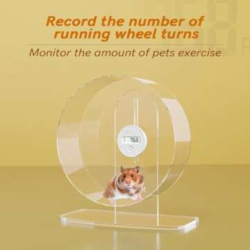Niteangel Accurately Hamster Wheel Pedometer- Small Animal Step Counter for Niteangel Super-Silent Hamster Wheel | Acrylic Wheel | Wooden Wheel (Niteangel Wheel Pedometer)