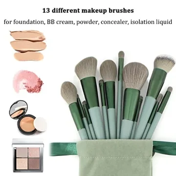Koccido 22 Piece Green Makeup Brush Set for Flawless Application
