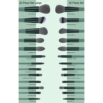 Koccido 22 Piece Green Makeup Brush Set for Flawless Application