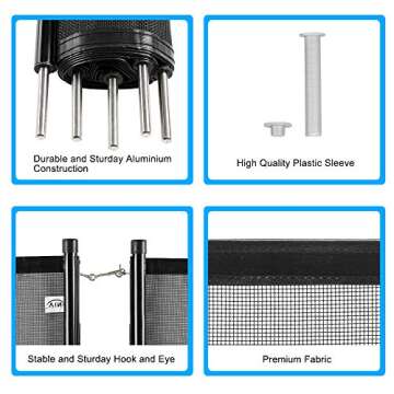 VINGLI Pool Fence 4Ft x 48Ft - Safe and Durable In-Ground Pool Safety Fencing