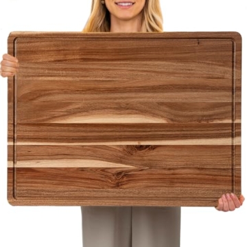 GaoMon 24 x 18 In Acacia Cutting Board for Kitchen - XXL Charcuterie & Serving Tray