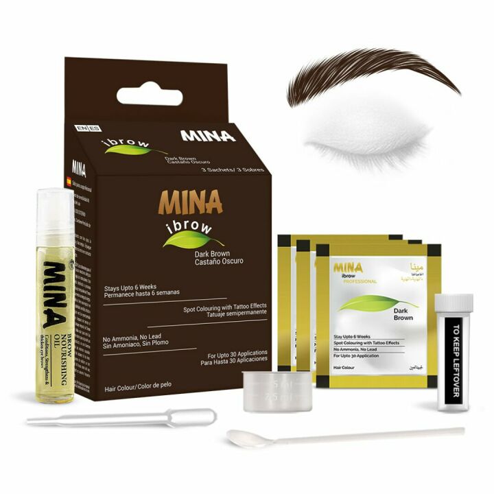 MinaiBrow Dark Brown Tint Kit for Perfect Brows
