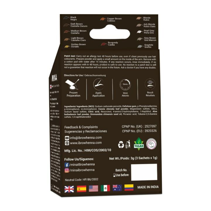 MinaiBrow Dark Brown Tint Kit for Perfect Brows