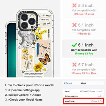 MOSNOVO Case for iPhone 13 Pro, [Buffertech 6.6ft Military-Grade Drop Protection] [Anti Peel Off Tec...