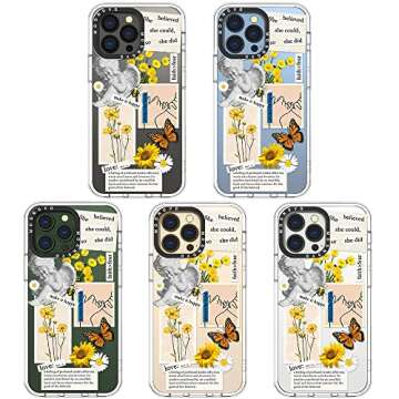 MOSNOVO Case for iPhone 13 Pro, [Buffertech 6.6ft Military-Grade Drop Protection] [Anti Peel Off Tech] Clear TPU Bumper Phone Case Cover Design - Vintage Collage Art