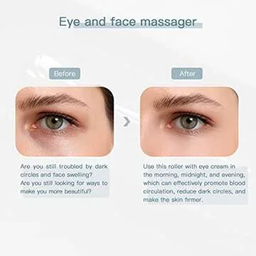 LISAPACK Metal Eye Cream Roller Wand, Face Massage, Facial Massager for Applicator, Reduce Puffiness