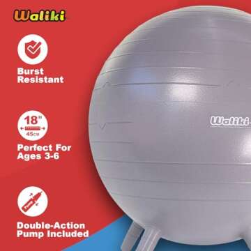 WALIKI Chair Ball with Feet for Kids | Alternative Classroom Seating | Ideal for Active Learning | 1...