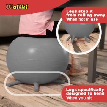 WALIKI Chair Ball with Feet for Kids | Alternative Seating | 18"