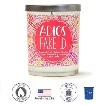 21st Birthday Gifts for Her, Women Friends - Adios Fake ID | Funny Birthday Gifts for Daughter, Sister, Best Friend, 21st Wine Glass Decorations, Rip Fake ID, 21 Year Old Tumbler - 15 Oz, Made in USA