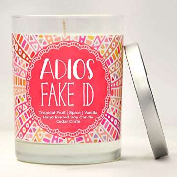 21st Birthday Gifts for Her, Women Friends - Adios Fake ID | Funny Birthday Gifts for Daughter, Sister, Best Friend, 21st Wine Glass Decorations, Rip Fake ID, 21 Year Old Tumbler - 15 Oz, Made in USA