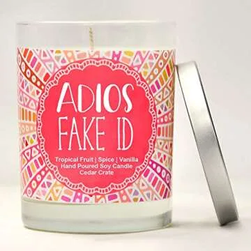21st Birthday Gifts for Her, Women Friends - Adios Fake ID | Funny Birthday Gifts for Daughter, Sister, Best Friend, 21st Wine Glass Decorations, Rip Fake ID, 21 Year Old Tumbler - 15 Oz, Made in USA