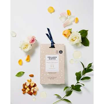 VOESH Collagen Gloves Trio, Vegan Hand Masks, 1 Pack of 3 pairs, Moisturizing Hand Mask, Lotion Gloves, Hydrating Gloves, Hand Care, Spa Manicure Gloves, Dry Hand Treatment