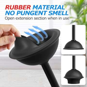 FORASTO Toilet Plunger & Brush Set - Stylish Bathroom Essentials