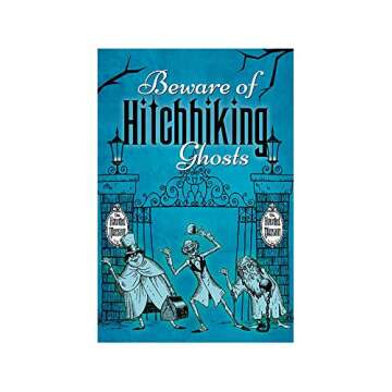 Flagology.com, Disney Haunted Mansion Beware of Hitchhiking Ghosts – Garden Flag 12.5" x 18", Exclusive Fabric, Officially Licensed Disney, Halloween