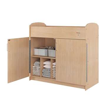 Foundations Serenity Daycare Changing Table with Durable Wood and Safety Features