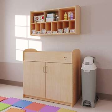 Foundations Serenity Daycare Changing Table with Storage Cubbies