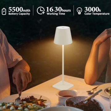 Rechargeable Waterproof LED Table Lamp 2-Pack Stepless Dimming