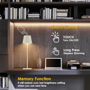 Rechargeable Waterproof LED Table Lamp 2-Pack Stepless Dimming