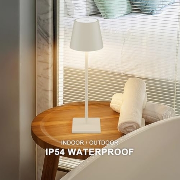 Rechargeable Waterproof LED Table Lamp 2-Pack Stepless Dimming