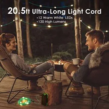 Anpro Solar Camping Lights - 20.5Ft Waterproof LED String Lights