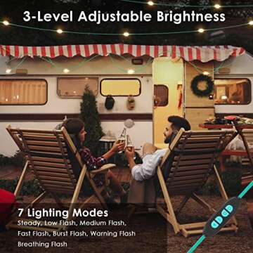 Anpro Solar Camping Lights - 20.5Ft Waterproof LED String Lights