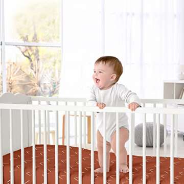 Sweet Jojo Designs Boho Arrow Boy Girl Fitted Crib Sheet Baby Toddler Bed Nursery - Burnt Orange Rus...