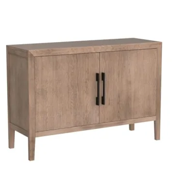 Merax Modern Wood Buffet Sideboard with 2 Doors, Farmhouse Free Standing Storge Cabinet Console Table for Living Room Dinning Room Hallway Beige