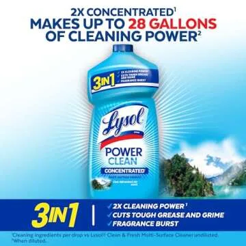 LYSOL Power Clean Multi-Surface Cleaner, 2x Concentrated Pour, Cool Adirondack scent, 28 Fl Oz