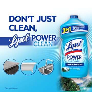 LYSOL Power Clean Multi-Surface Cleaner, 2x Concentrated Pour, Cool Adirondack scent, 28 Fl Oz
