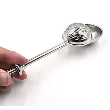 Powdered Sugar Flour, Powdered Sugar Shaker Duster Flour Dispenser Shaker with Spring-operated Handle Stainless Steel One-handed Operation Shaker Duster for Sugar Flour and Spices